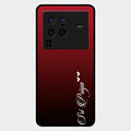 Customize Name Gradient Glass Case Cover Red Wine For Vivo X80 Pro 5G