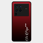 Customize Name Gradient Glass Case Cover Red Wine For Vivo X80 Pro 5G