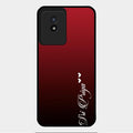 Customize Name Gradient Glass Case Cover Red Wine For Vivo Y02T