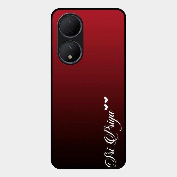 Customize Name Gradient Glass Case Cover Red Wine For Vivo Y100A 5G