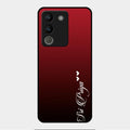 Customize Name Gradient Glass Case Cover Red Wine For Vivo Y200 5G