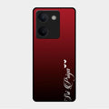 Customize Name Gradient Glass Case Cover Red Wine For Vivo Y200 Pro 5G