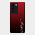 Customize Name Gradient Glass Case Cover Red Wine For Vivo Y200E 5G