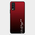 Customize Name Gradient Glass Case Cover Red Wine For Vivo Y20T