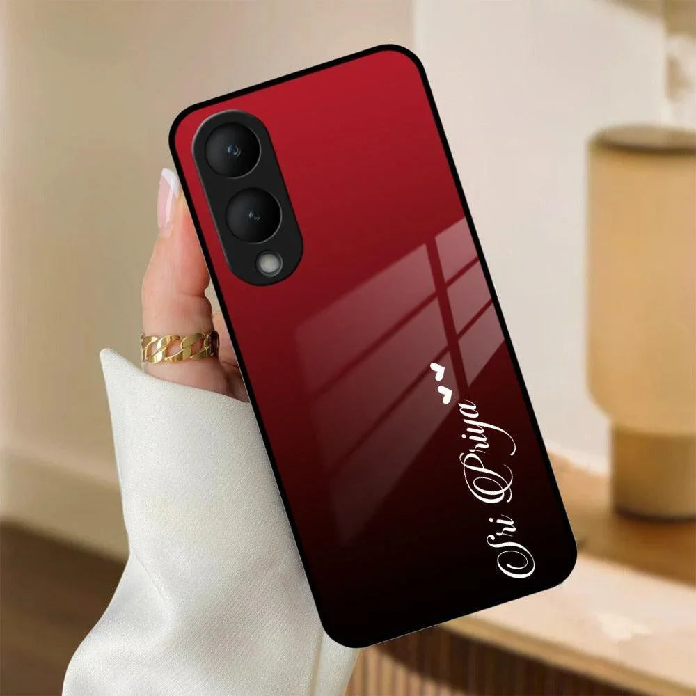 Customize Name Gradient Glass Case Cover Red Wine For Vivo - ShopOnCliQ