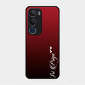 Customize Name Gradient Glass Case Cover Red Wine For Vivo Y29 5G