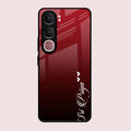 Customize Name Gradient Glass Case Cover Red Wine For Vivo Y31 5G