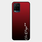 Customize Name Gradient Glass Case Cover Red Wine For Vivo Y33T