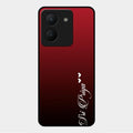 Customize Name Gradient Glass Case Cover Red Wine For Vivo Y36