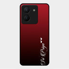 Customize Name Gradient Glass Case Cover Red Wine For Vivo Y36