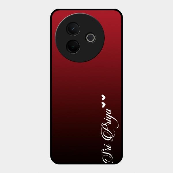 Customize Name Gradient Glass Case Cover Red Wine For Vivo Y39 5G