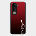 Customize Name Gradient Glass Case Cover Red Wine For Vivo Y400 5G