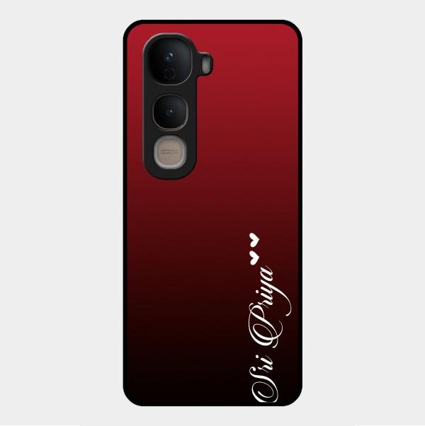Customize Name Gradient Glass Case Cover Red Wine For Vivo Y400 5G