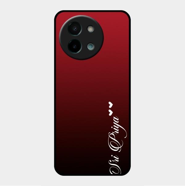 Customize Name Gradient Glass Case Cover Red Wine For Vivo Y58 5G