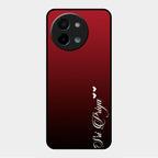 Customize Name Gradient Glass Case Cover Red Wine For Vivo Y58 5G