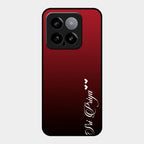 Customize Name Gradient Glass Case Cover Red Wine For Xiaomi 14 5G