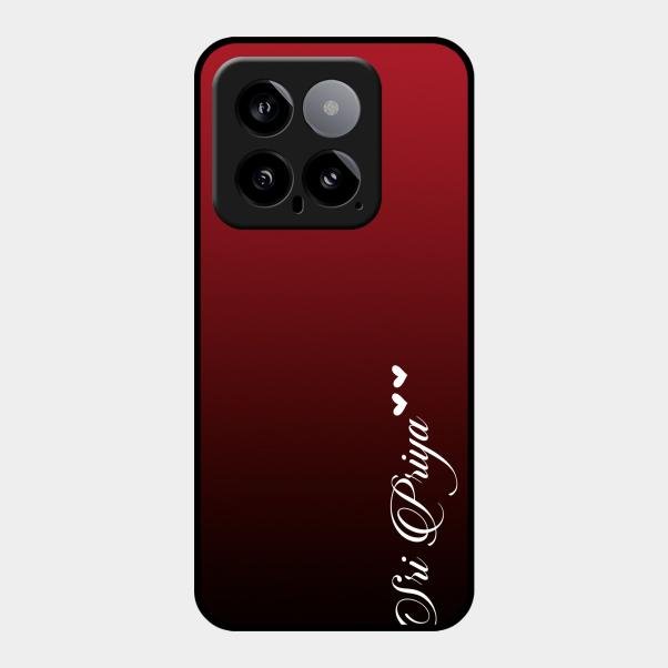 Customize Name Gradient Glass Case Cover Red Wine For Xiaomi 14 5G