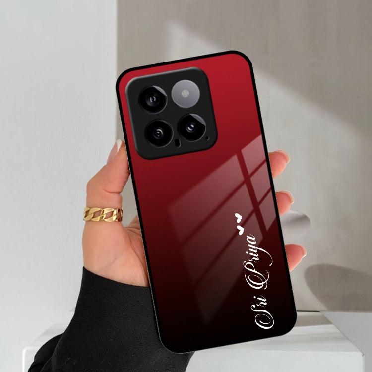 Customize Name Gradient Glass Case Cover Red Wine For Redmi/Xiaomi