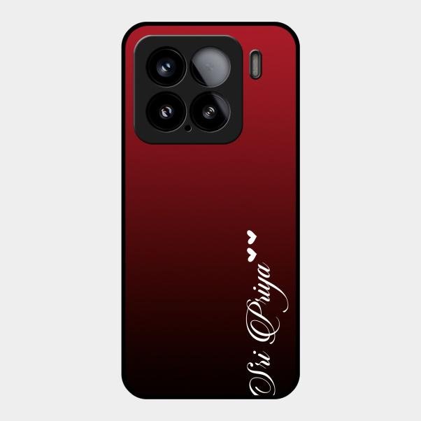 Customize Name Gradient Glass Case Cover Red Wine For Xiaomi 15 5G