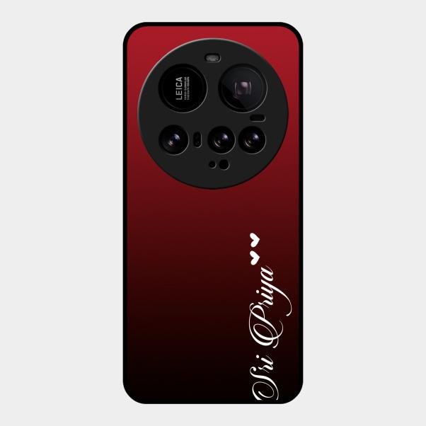Customize Name Gradient Glass Case Cover Red Wine For Xiaomi 15 Ultra 5G