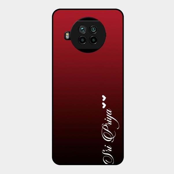 Customize Name Gradient Glass Case Cover Red Wine For Xiaomi Mi 10I 5G