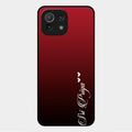 Customize Name Gradient Glass Case Cover Red Wine For Xiaomi Mi 11 Lite