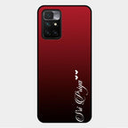Customize Name Gradient Glass Case Cover Red Wine For Xiaomi Redmi 10 Prime