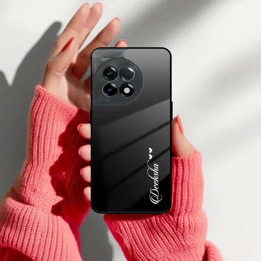 Customize Name Gradient Glass Case Cover Black For OnePlus - ShopOnCliQ