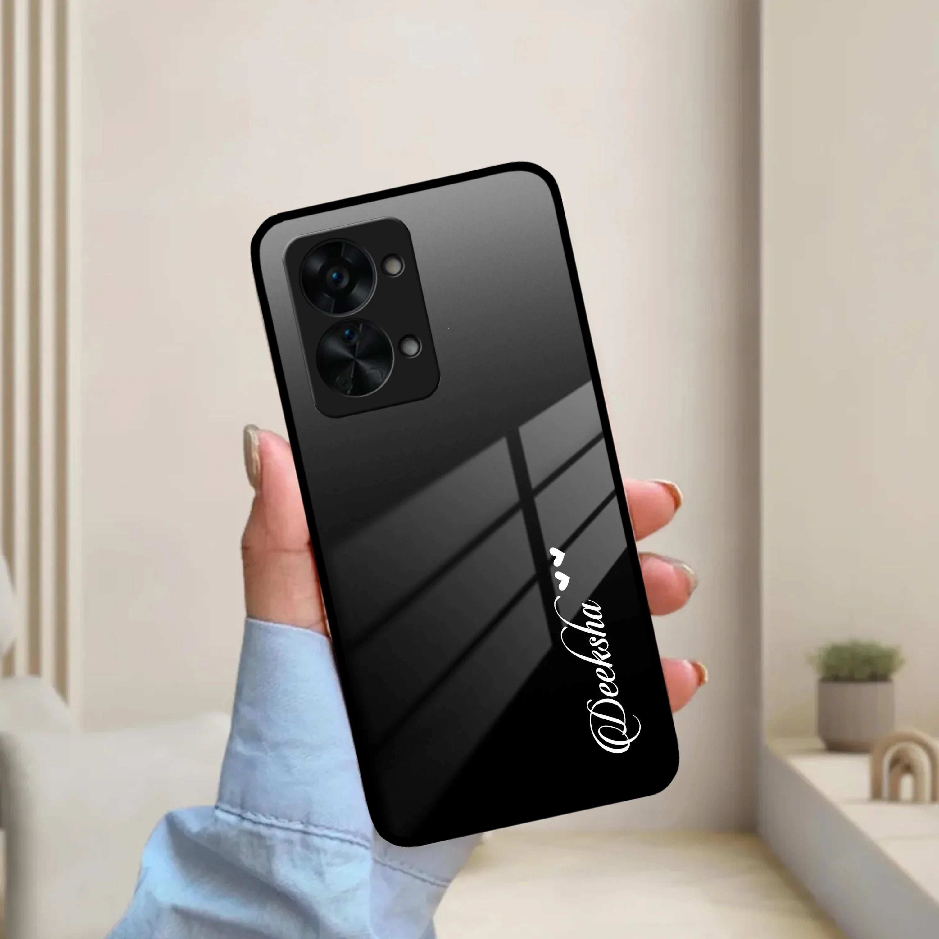 Customize Name Gradient Glass Case Cover Black For OnePlus - ShopOnCliQ