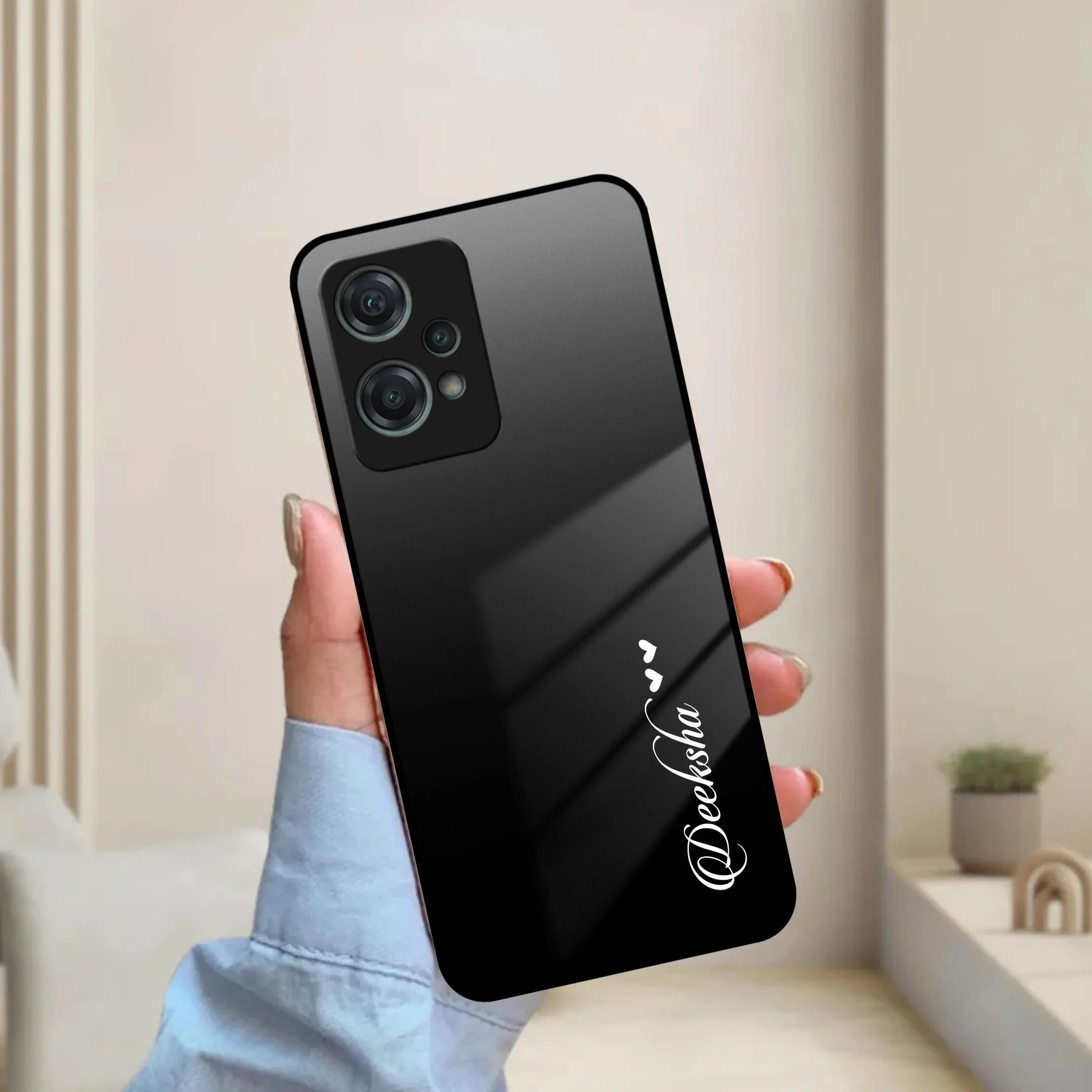 Customize Name Gradient Glass Case Cover Black For OnePlus - ShopOnCliQ