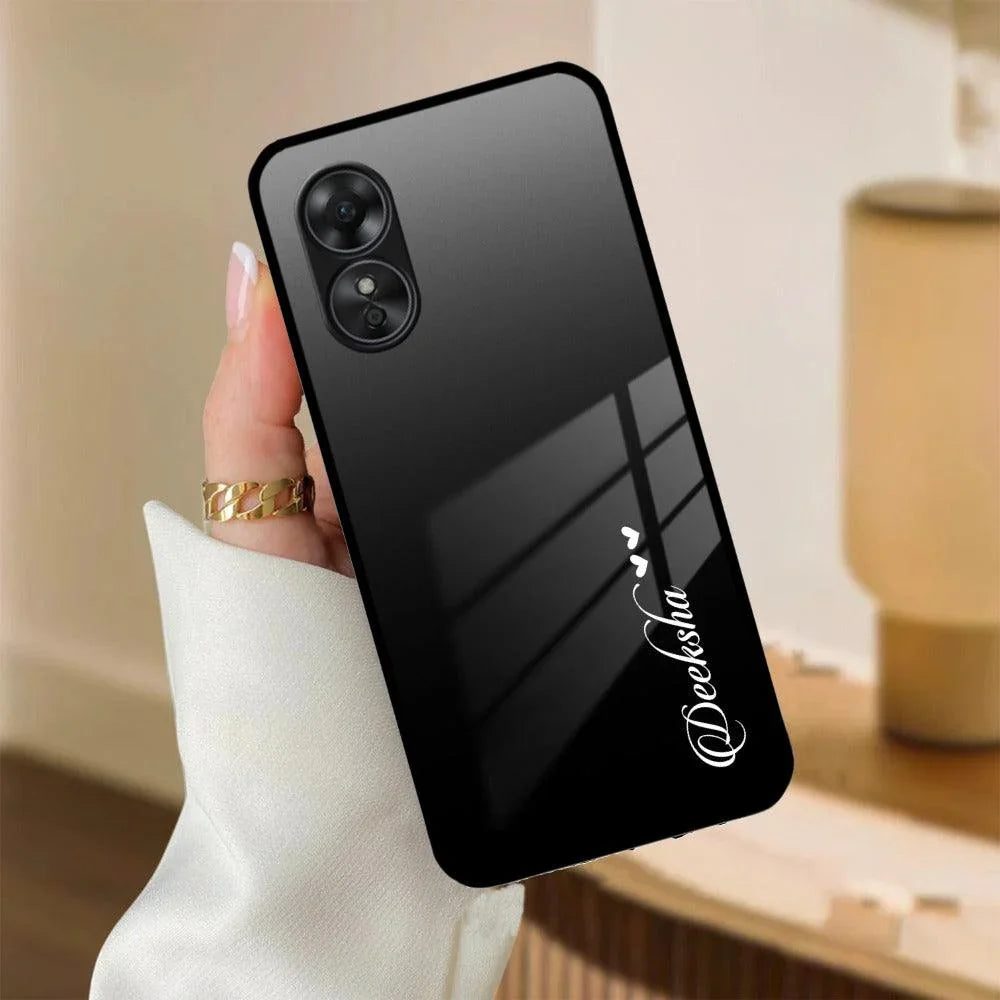 Customize Name Gradient Glass Case Cover Black For Oppo - ShopOnCliQ