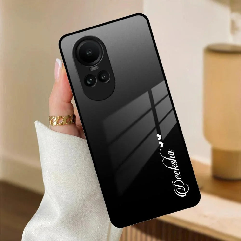 Customize Name Gradient Glass Case Cover Black For Oppo - ShopOnCliQ