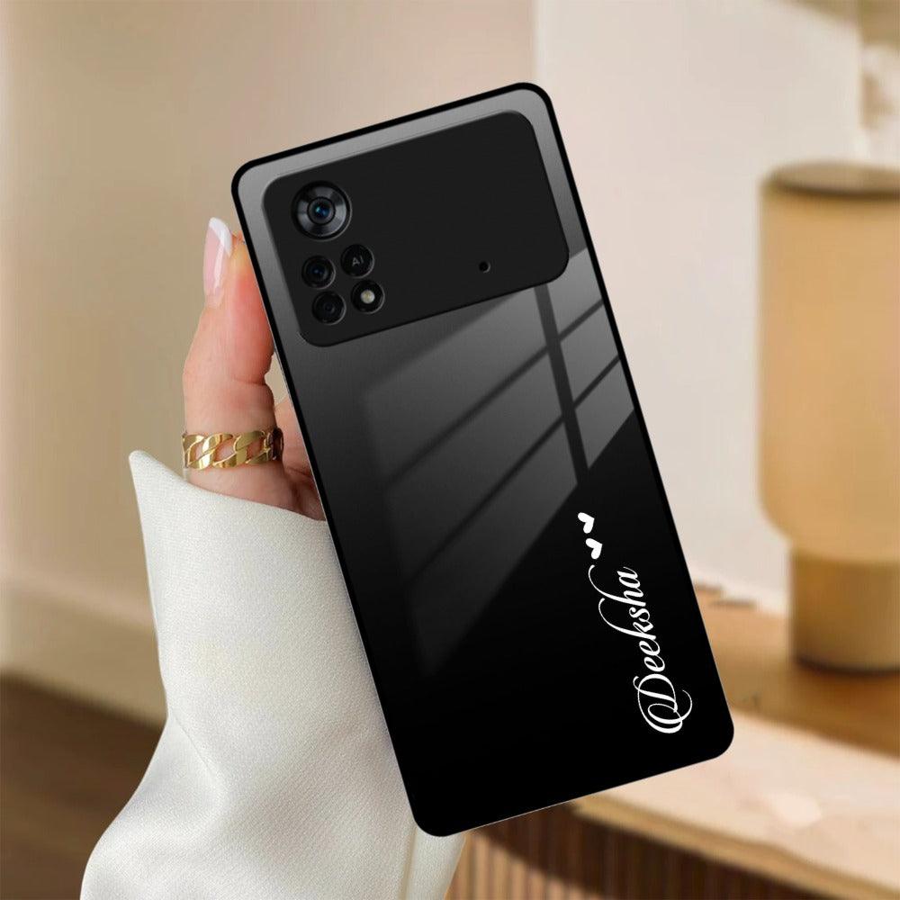 Customize Name Gradient Glass Case Cover Black For Poco - ShopOnCliQ