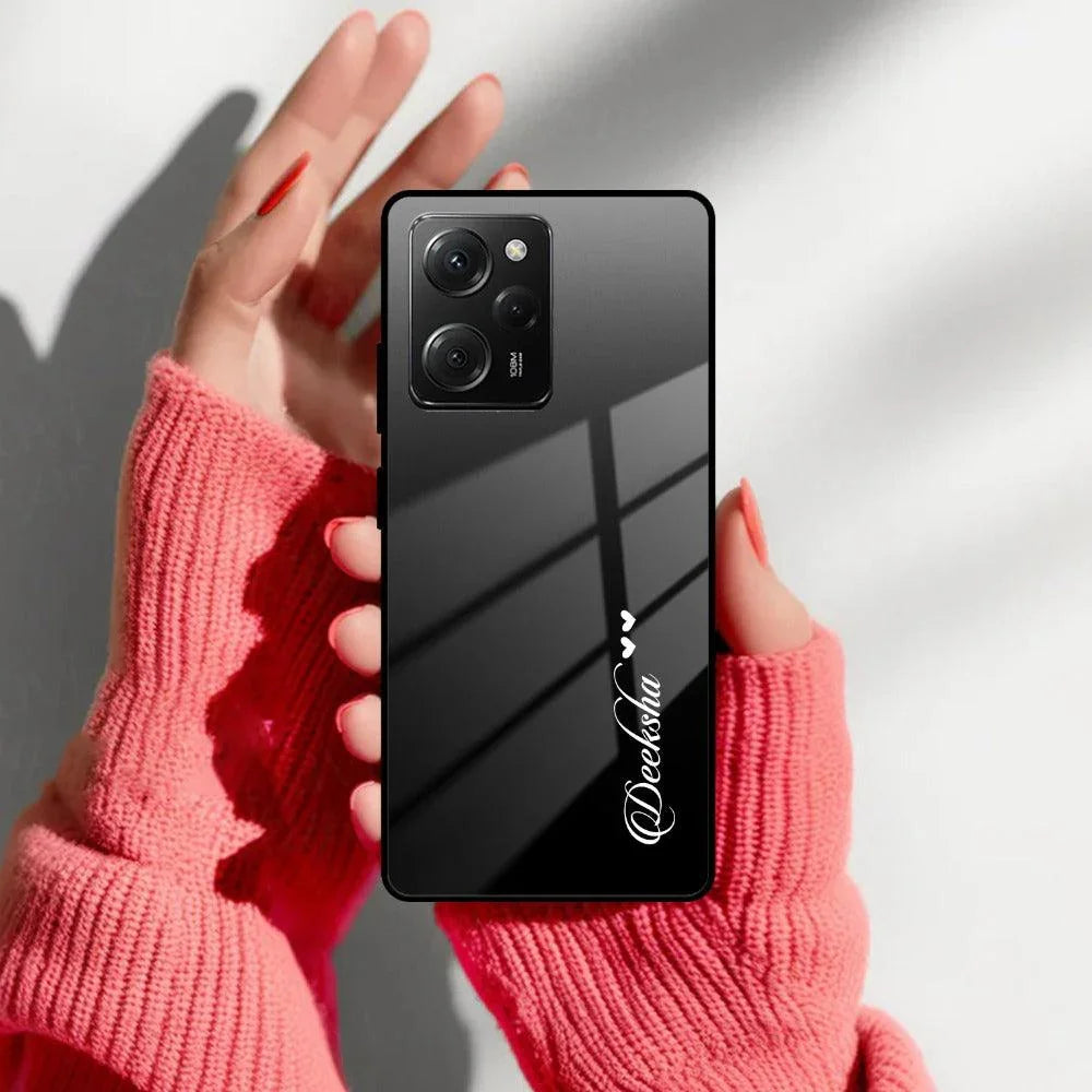 Customize Name Gradient Glass Case Cover Black For Poco - ShopOnCliQ