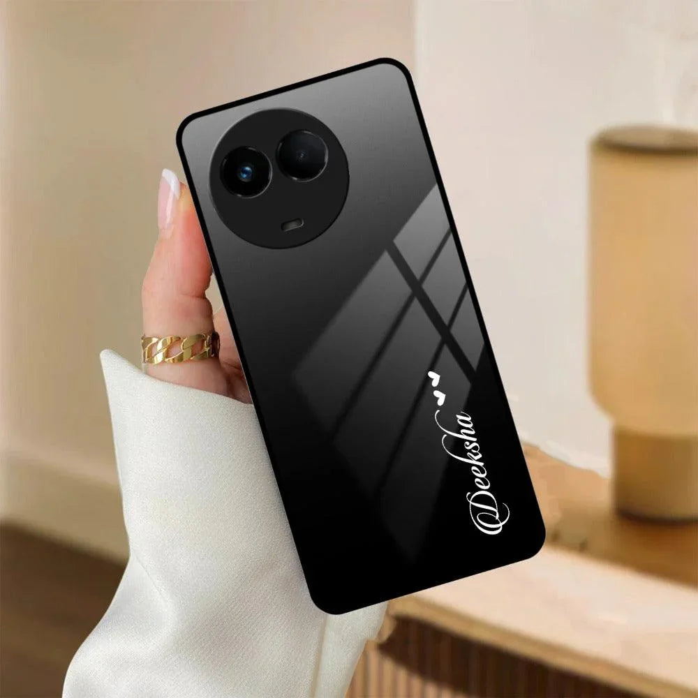 Customize Name Gradient Glass Case Cover Black For Realme/Narzo - ShopOnCliQ