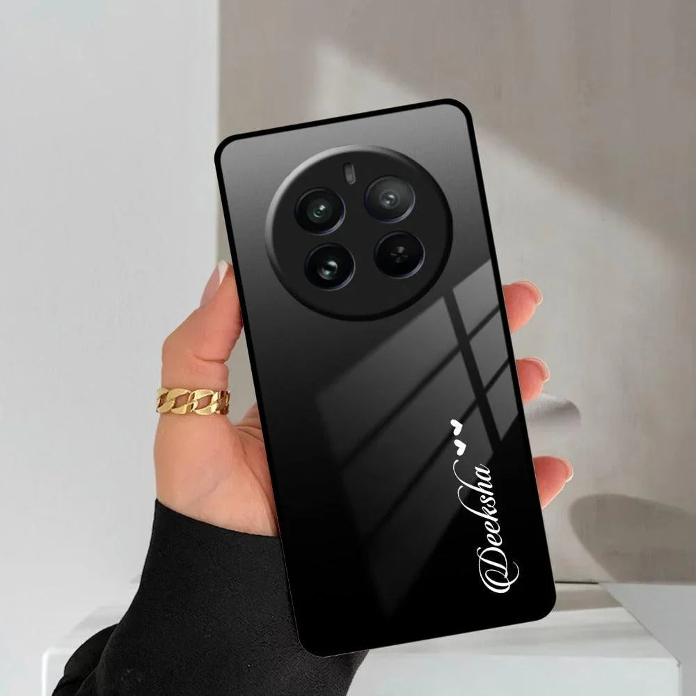 Customize Name Gradient Glass Case Cover Black For Realme/Narzo - ShopOnCliQ