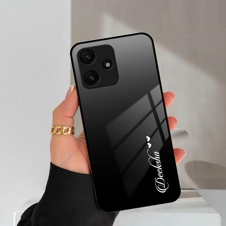 Customize Name Gradient Glass Case Cover Black For Redmi/Xiaomi