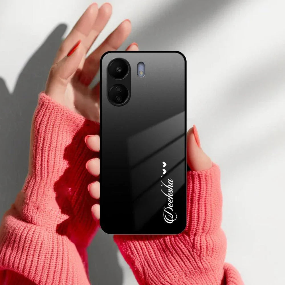 Customize Name Gradient Glass Case Cover Black For Redmi/Xiaomi - ShopOnCliQ