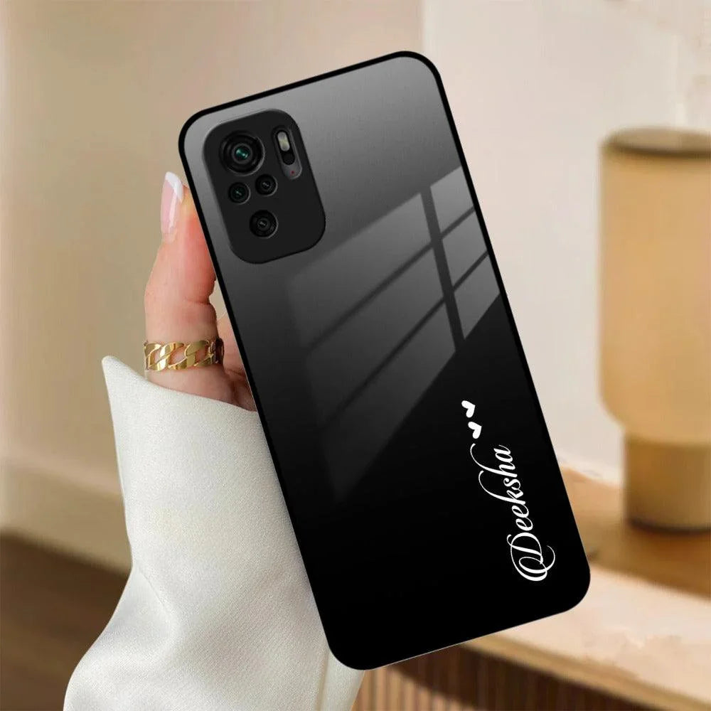Customize Name Gradient Glass Case Cover Black For Redmi/Xiaomi - ShopOnCliQ