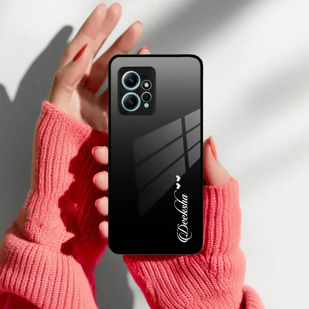 Customize Name Gradient Glass Case Cover Black For Redmi/Xiaomi - ShopOnCliQ