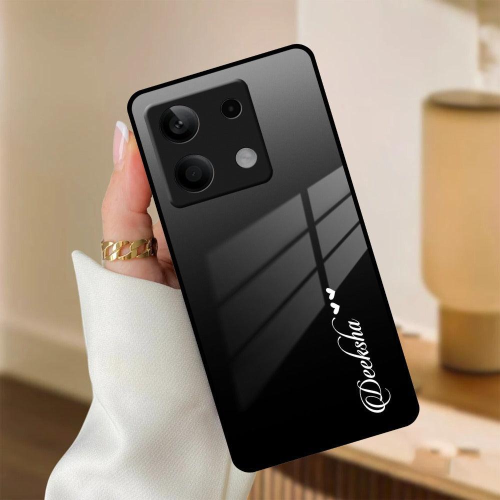 Customize Name Gradient Glass Case Cover Black For Redmi/Xiaomi