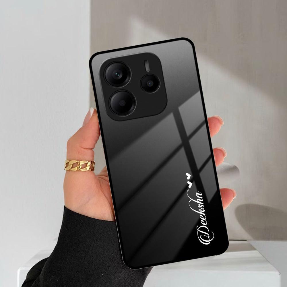 Customize Name Gradient Glass Case Cover Black For Redmi/Xiaomi