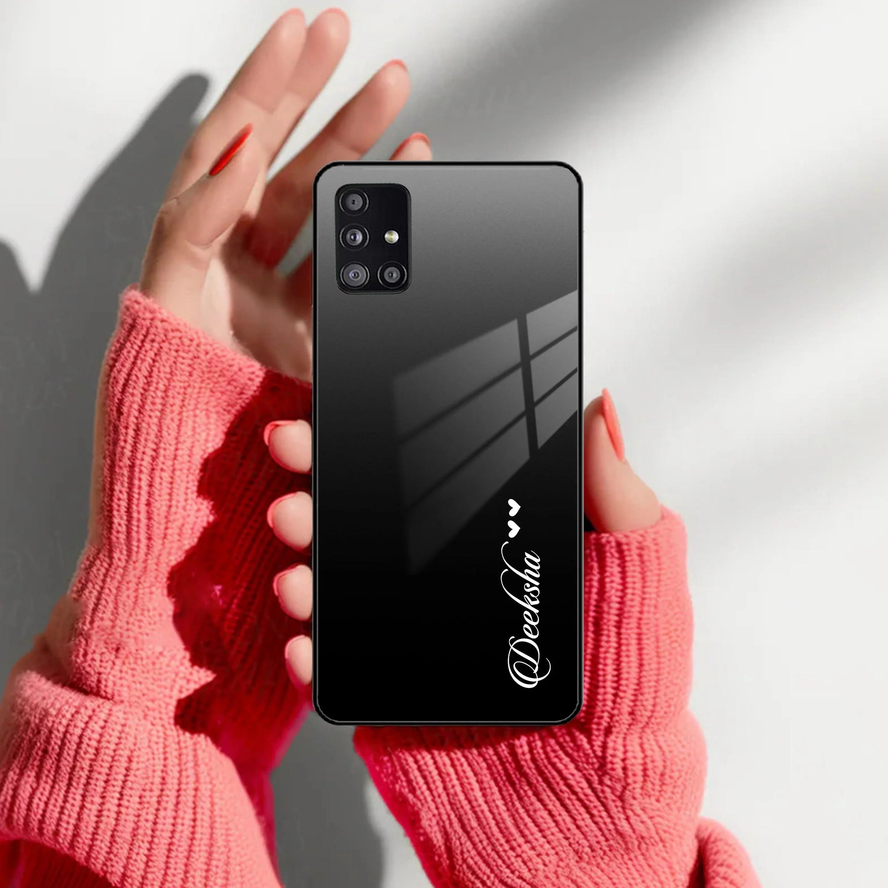 Customize Name Gradient Glass Case Cover Black For Samsung - ShopOnCliQ