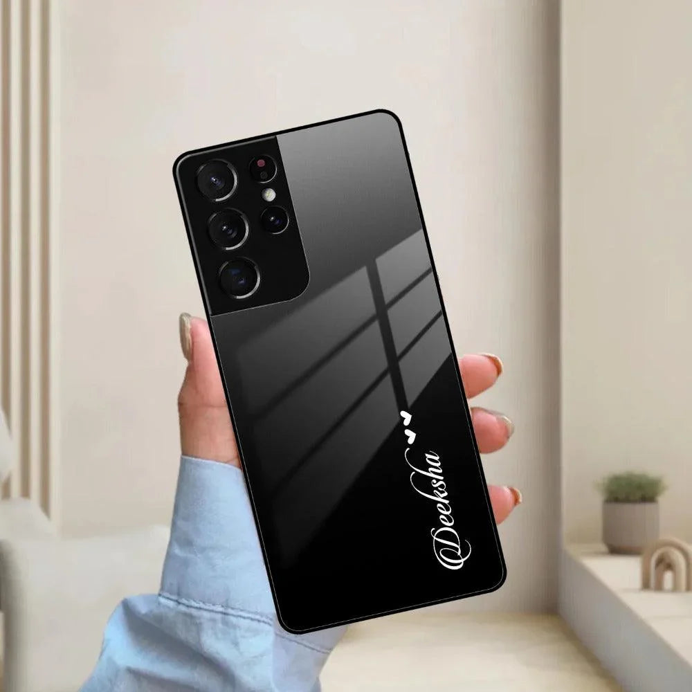 Customize Name Gradient Glass Case Cover Black For Samsung - ShopOnCliQ