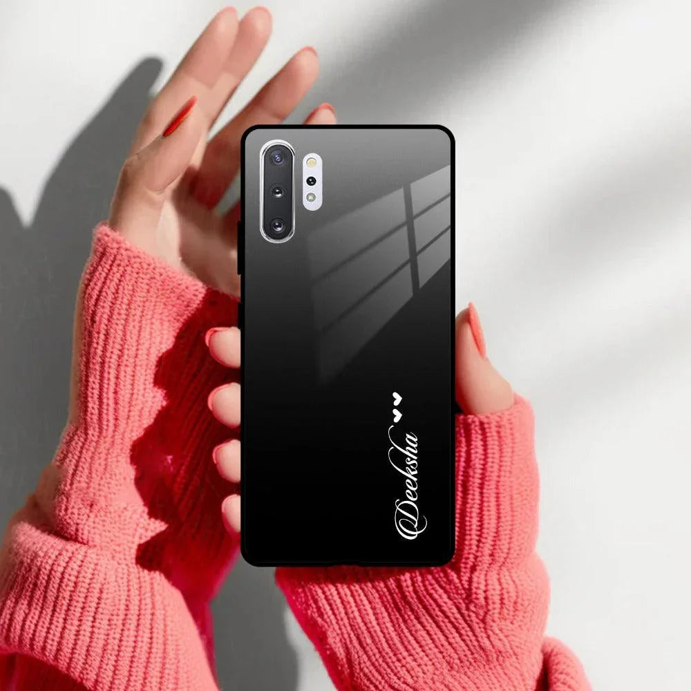Customize Name Gradient Glass Case Cover Black For Samsung - ShopOnCliQ