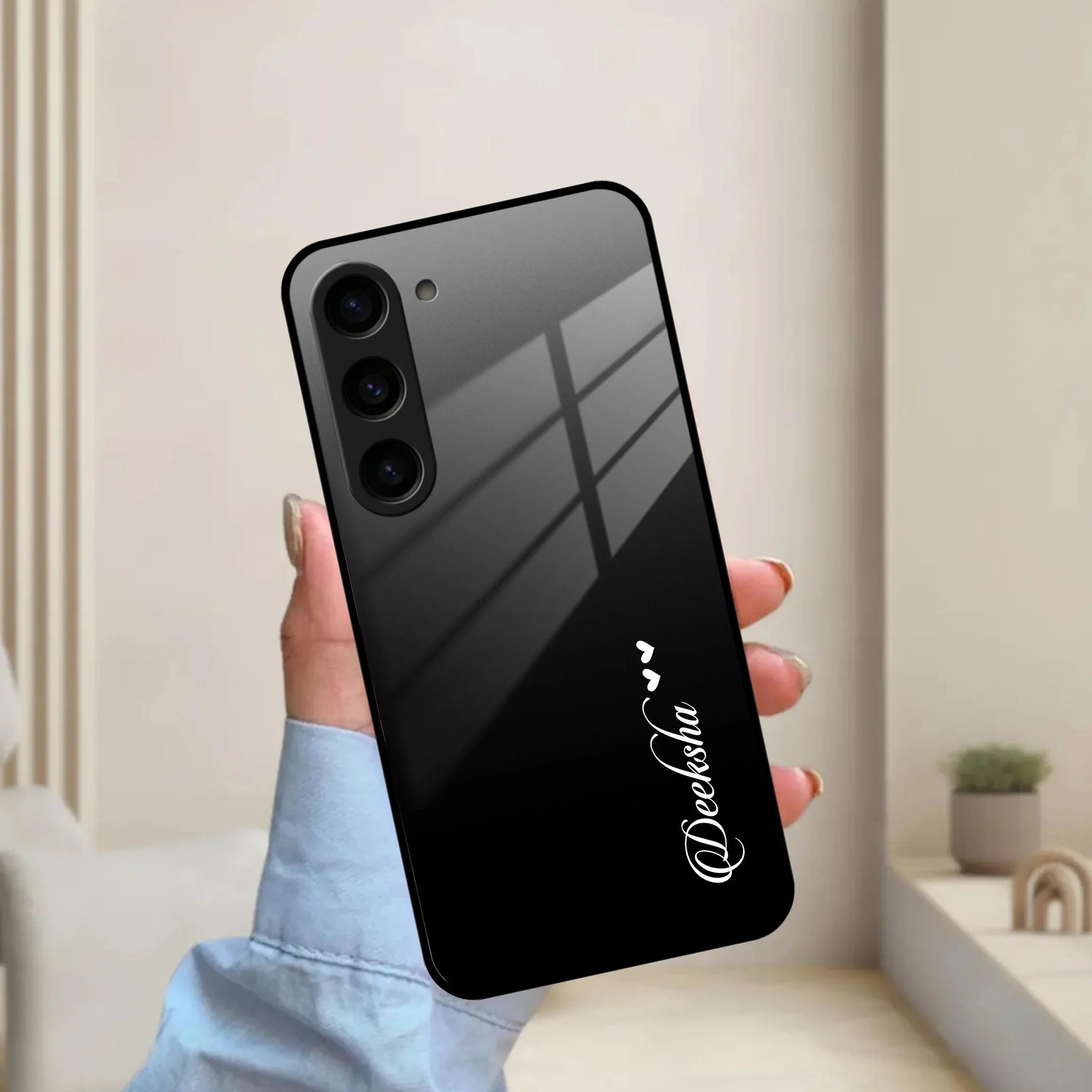 Customize Name Gradient Glass Case Cover Black For Samsung - ShopOnCliQ