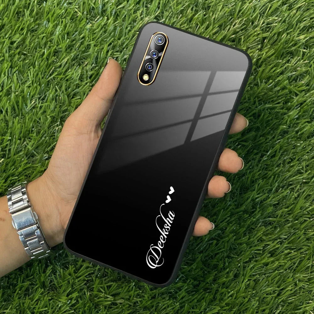 Customize Name Gradient Glass Case Cover Black For Vivo - ShopOnCliQ