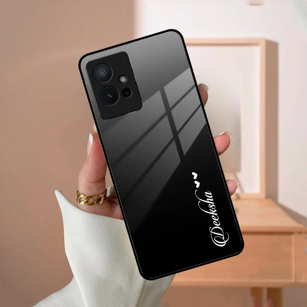 Customize Name Gradient Glass Case Cover Black For Vivo - ShopOnCliQ