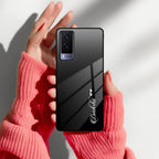 Customize Name Gradient Glass Case Cover Black For Vivo - ShopOnCliQ