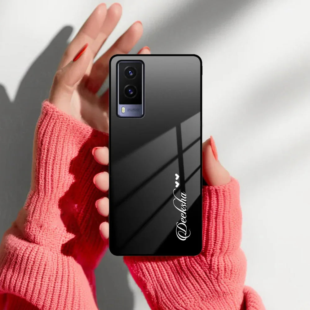 Customize Name Gradient Glass Case Cover Black For Vivo - ShopOnCliQ
